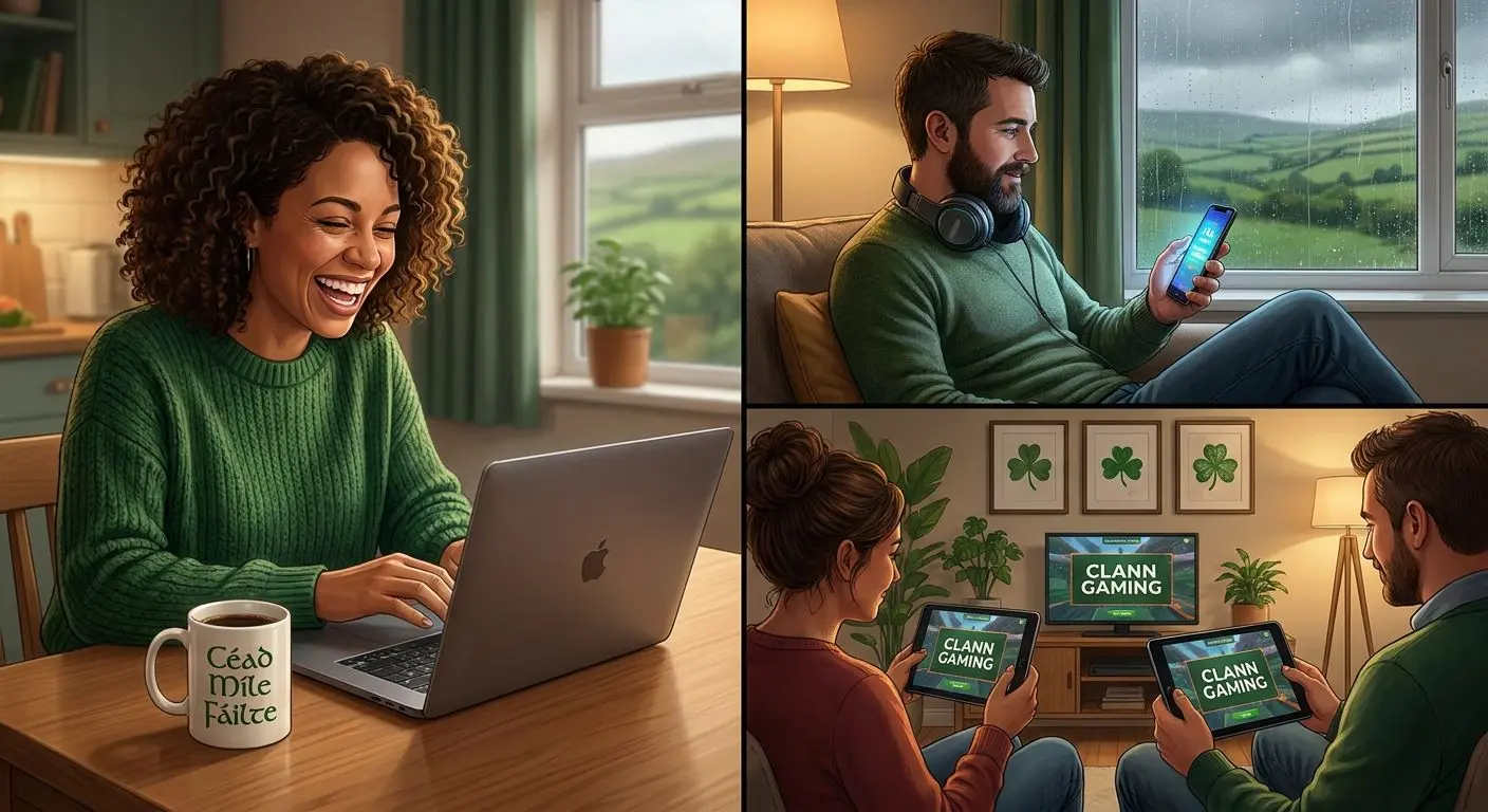 Friendly PlayOJO Ireland community scene with players enjoying games online
