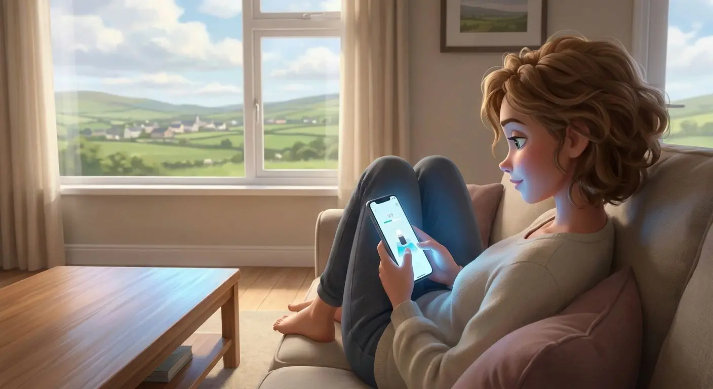 Player using mobile device to access PlayOJO Ireland on the go