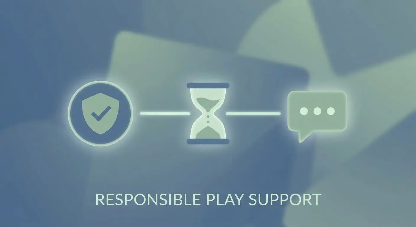 Responsible gaming support illustration with limits and self-exclusion tools